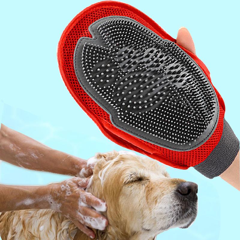 Pawslora Double-Sided Pet Grooming Glove — Massage, Bathe & Deshed Dogs and Cats in One