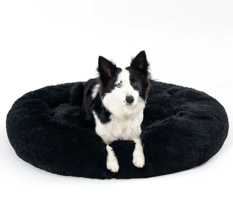 Pawslora Fluffy Donut Dog Bed — Calming Anti-Anxiety  Bed for Dogs & Cats, Machine Washable