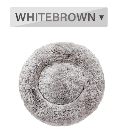 Pawslora Fluffy Donut Dog Bed — Calming Anti-Anxiety  Bed for Dogs & Cats, Machine Washable