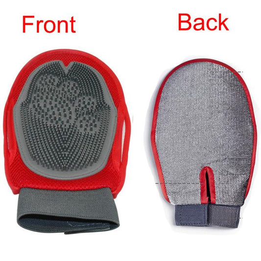 Pawslora Double-Sided Pet Grooming Glove — Massage,  Bathe & Deshed Dogs and Cats in One