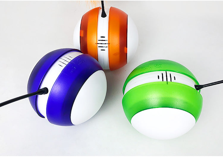 Pawslora Smart Interactive Cat Toy — Auto-Rolling Ball  with Feather, Sound & LED Light