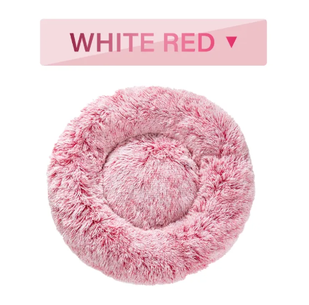 Pawslora Fluffy Donut Dog Bed — Calming Anti-Anxiety  Bed for Dogs & Cats, Machine Washable