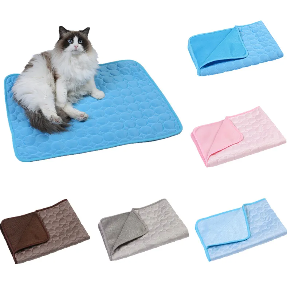 Cooling Pet Mat — Ice Silk Summer Bed | Non-Toxic, Washable, Foldable