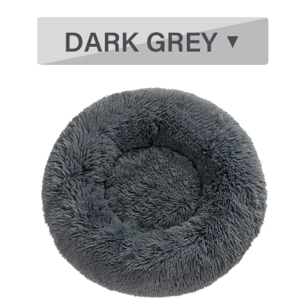 Pawslora Fluffy Donut Dog Bed — Calming Anti-Anxiety  Bed for Dogs & Cats, Machine Washable
