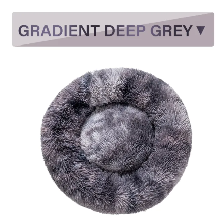Pawslora Fluffy Donut Dog Bed — Calming Anti-Anxiety  Bed for Dogs & Cats, Machine Washable