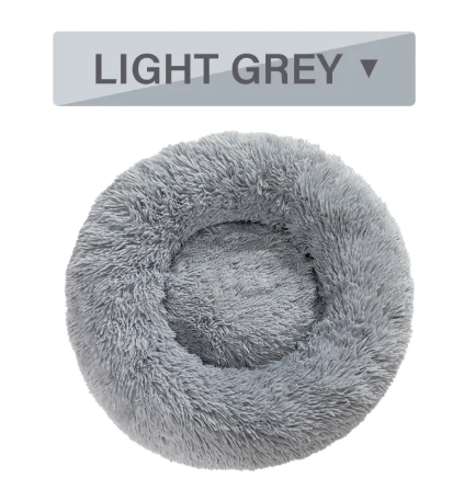 Pawslora Fluffy Donut Dog Bed — Calming Anti-Anxiety  Bed for Dogs & Cats, Machine Washable