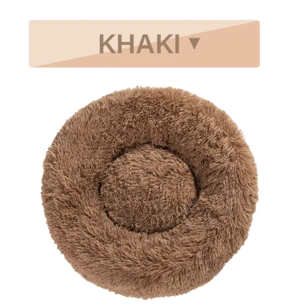 Pawslora Fluffy Donut Dog Bed — Calming Anti-Anxiety  Bed for Dogs & Cats, Machine Washable